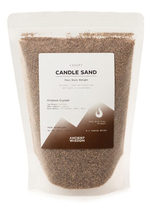 Fragranced Candle Sand - Mocha Brown - Crimson Crystal - 300g