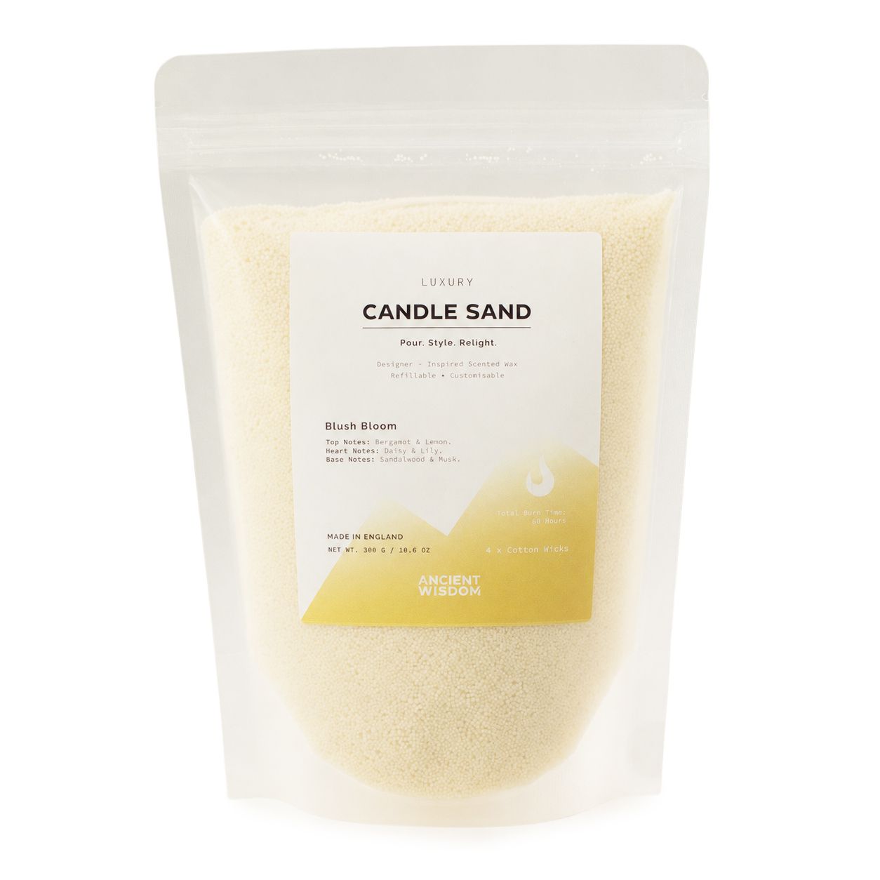 Fragranced Candle Sand - Warm Honey - Blush Bloom - 300g - Image 4