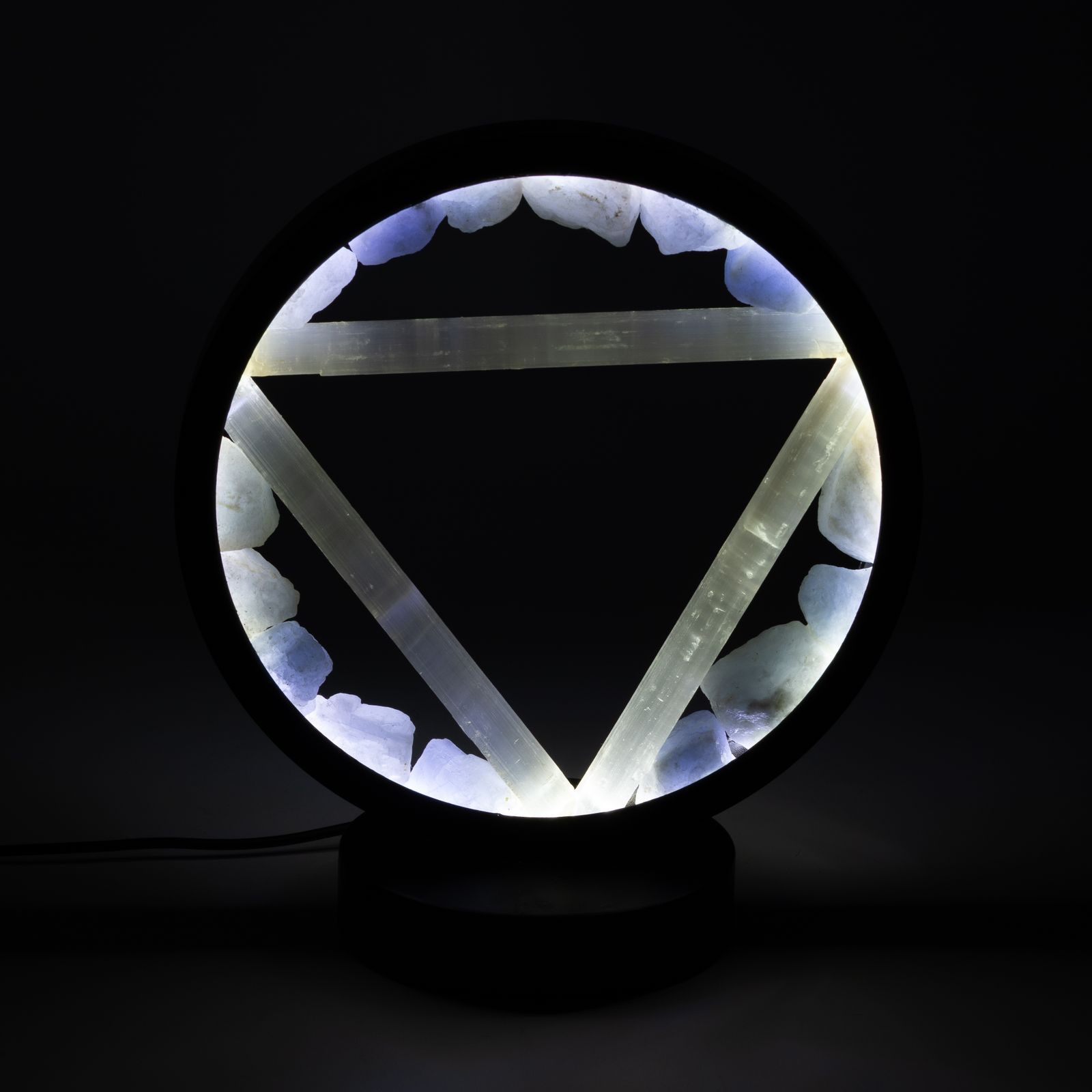 Gemstone Halo Lamp - Water - Aquamarine & Selenite - Image 4