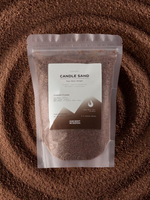 Fragranced Candle Sand - Mocha Brown - Crimson Crystal - 300g