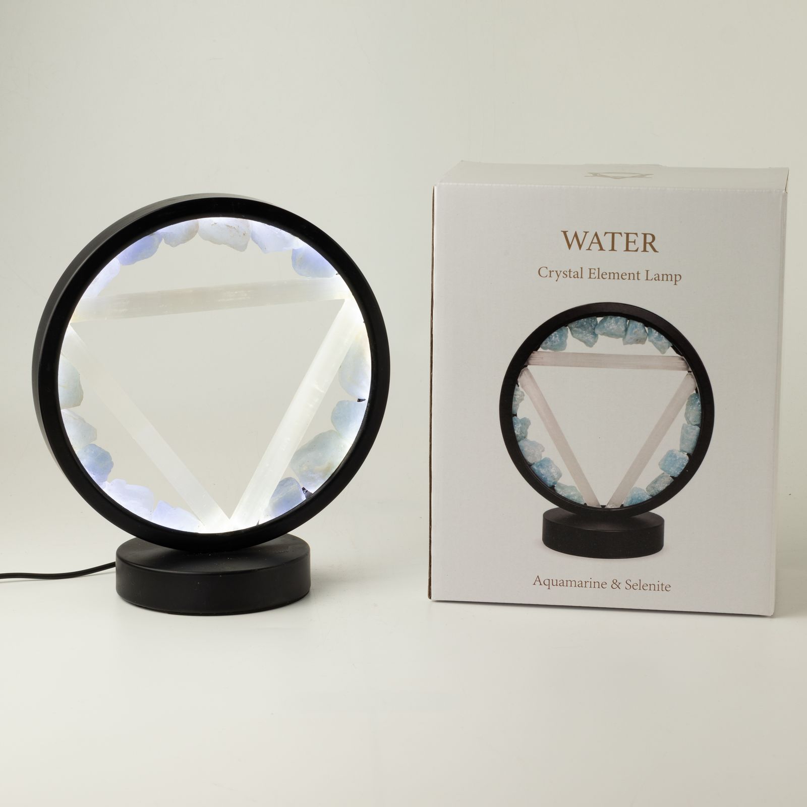 Gemstone Halo Lamp - Water - Aquamarine & Selenite - Image 3