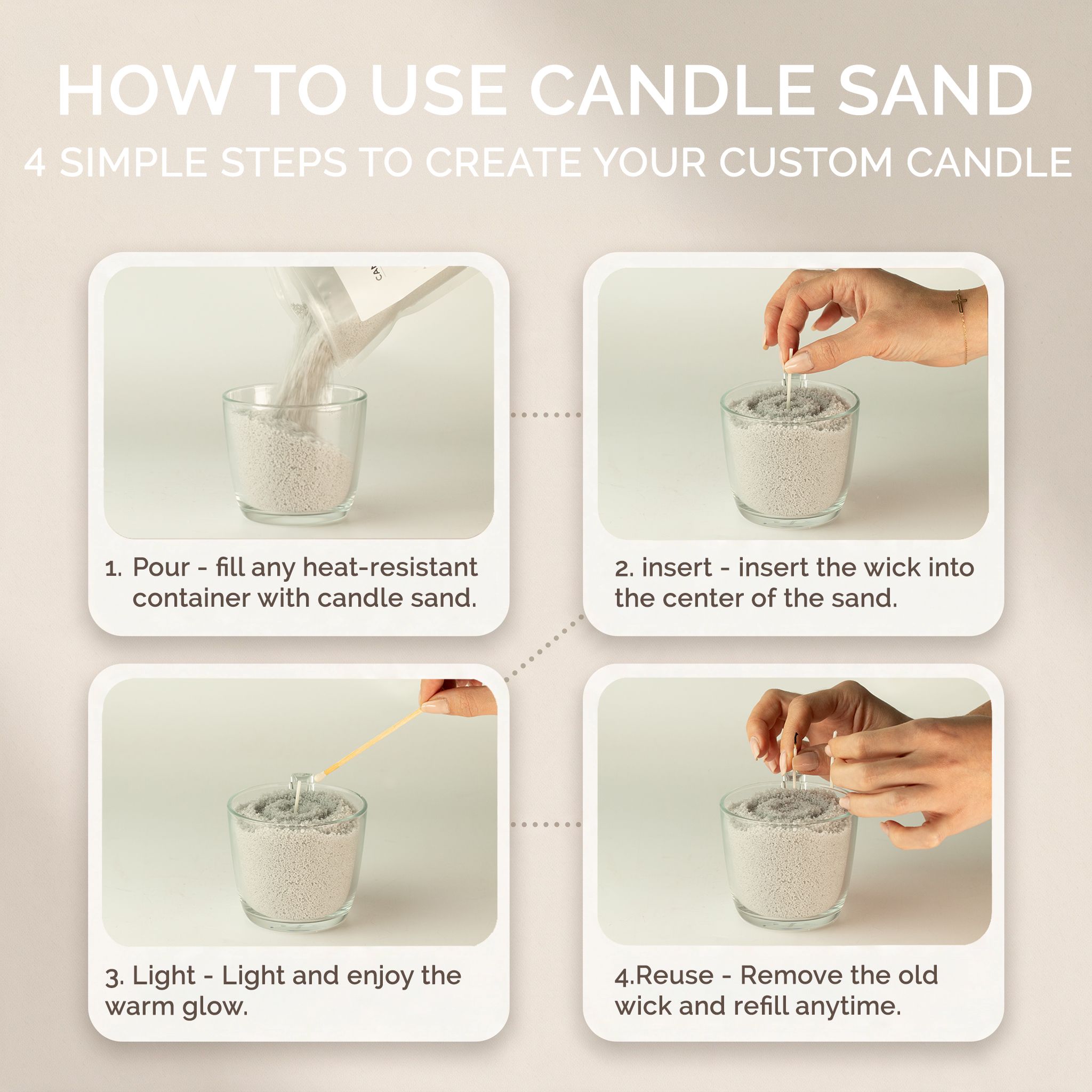 Fragranced Candle Sand - Warm Honey - Blush Bloom - 300g - Image 12