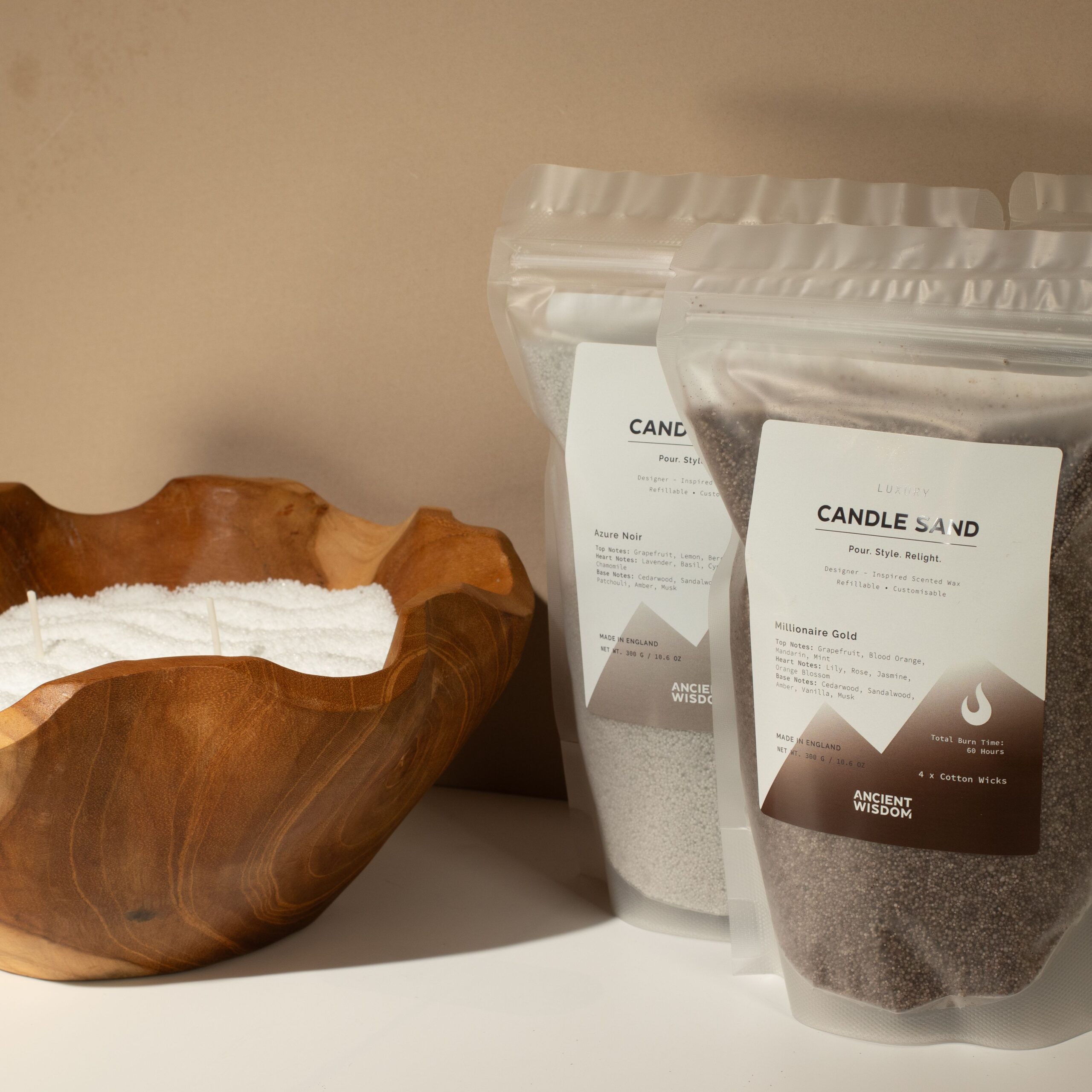 Fragranced Candle Sand - Cream - Regent Polo - 300g - Image 4