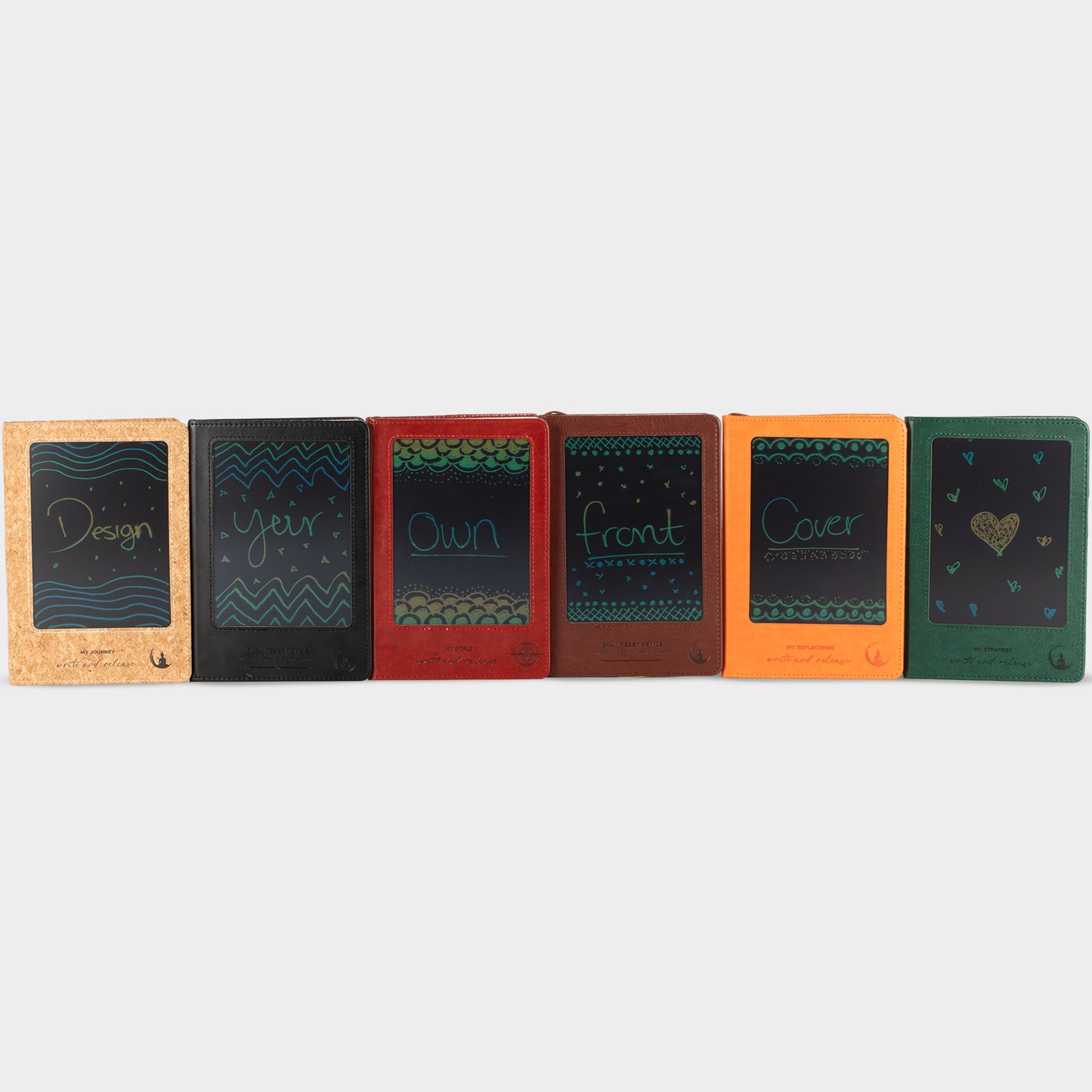 A5 Intention Note Book - LCD Wipe Screen - Red Leather Effect - 80 Leafs - Image 5