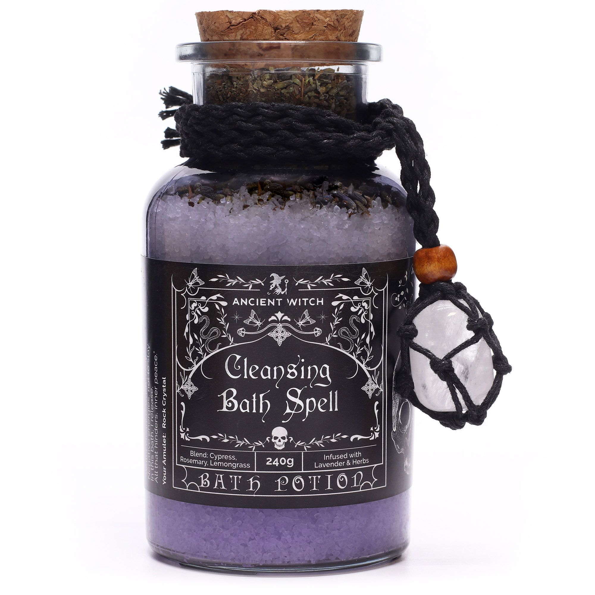 Ancient Witch Bath Spell Potion & Rock Crystal Amulet - Cleansing - Image 3