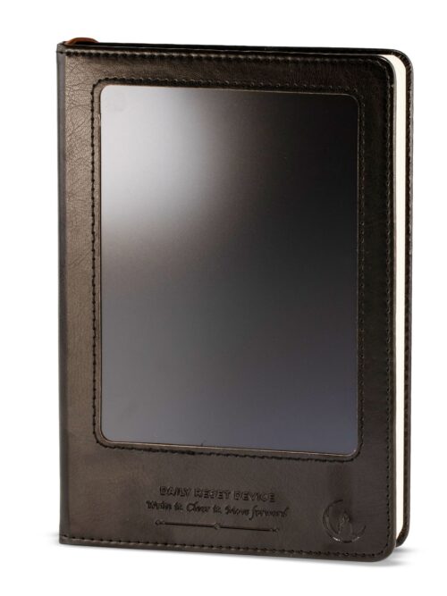 A5 Intention Note Book - LCD Wipe Screen - Black Leather Effect - 80 Leafs