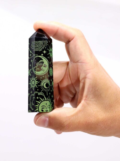 Black Obsidian Point - Mystic Story - Forest Green