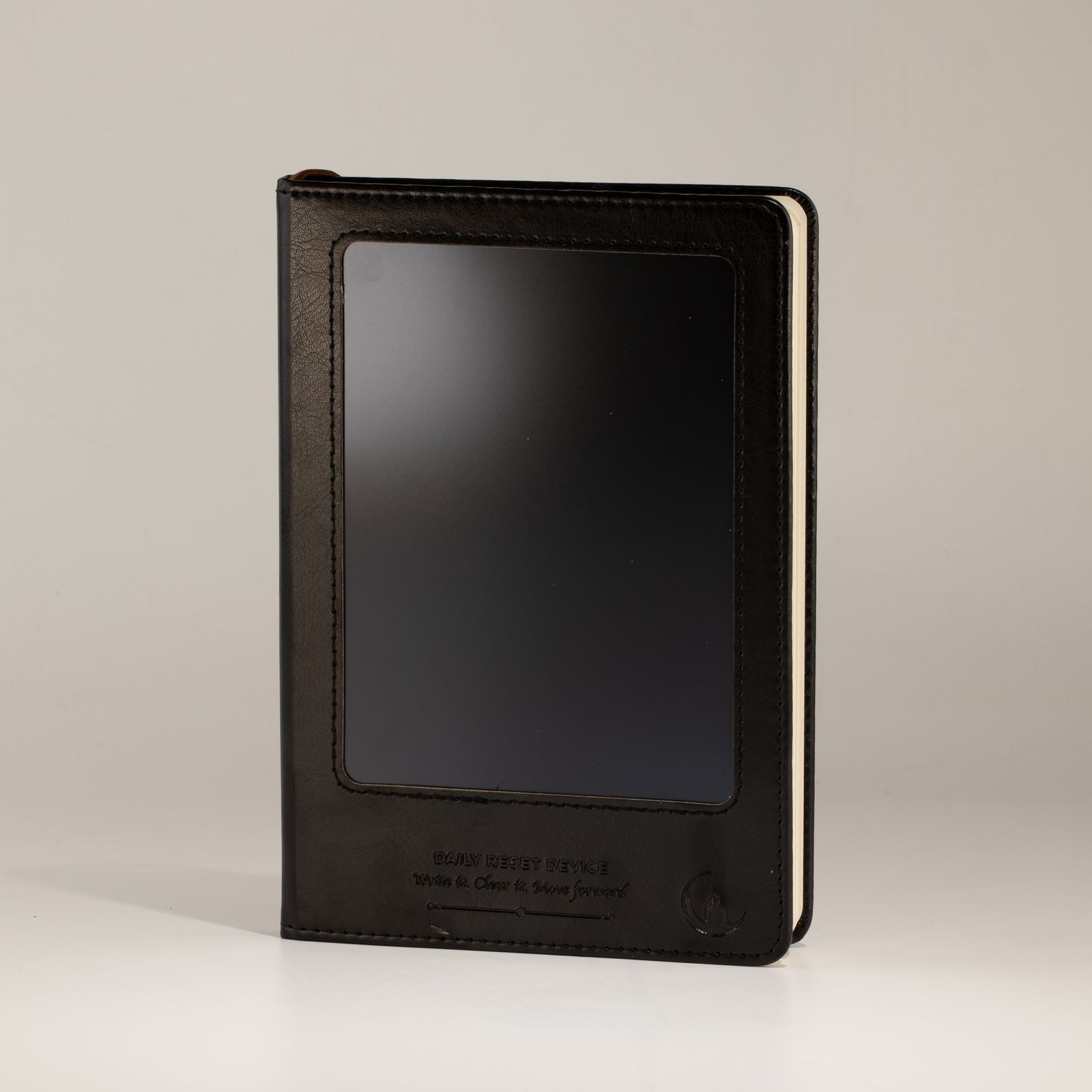 A5 Intention Note Book - LCD Wipe Screen - Black Leather Effect - 80 Leafs - Image 8