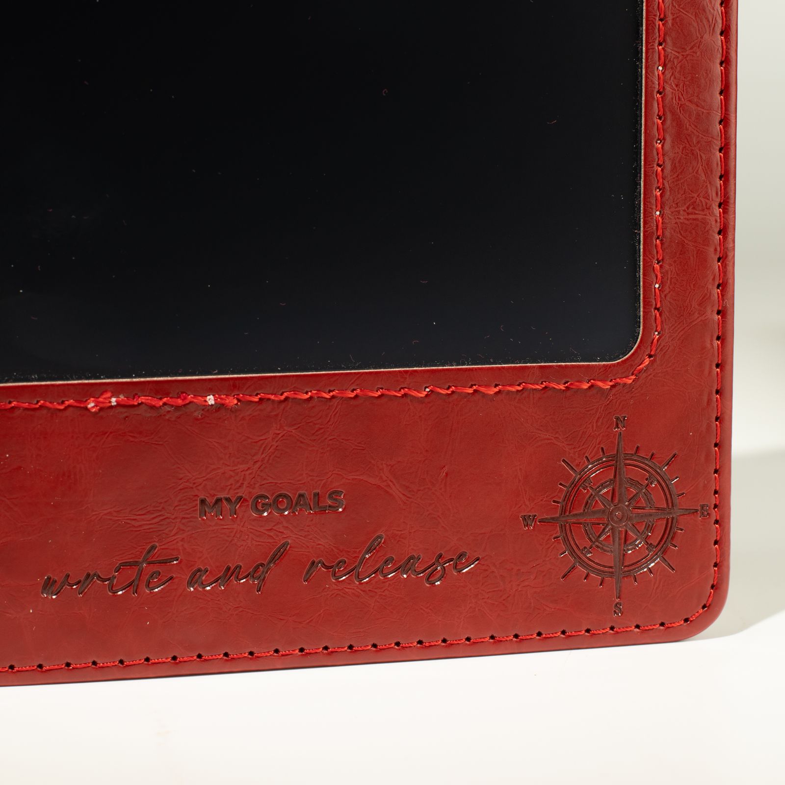 A5 Intention Note Book - LCD Wipe Screen - Red Leather Effect - 80 Leafs - Image 14