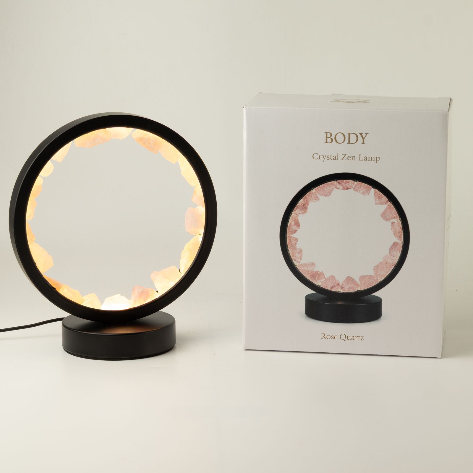 Gemstone Halo Lamp - Zen Body - Rose Quartz - Image 5