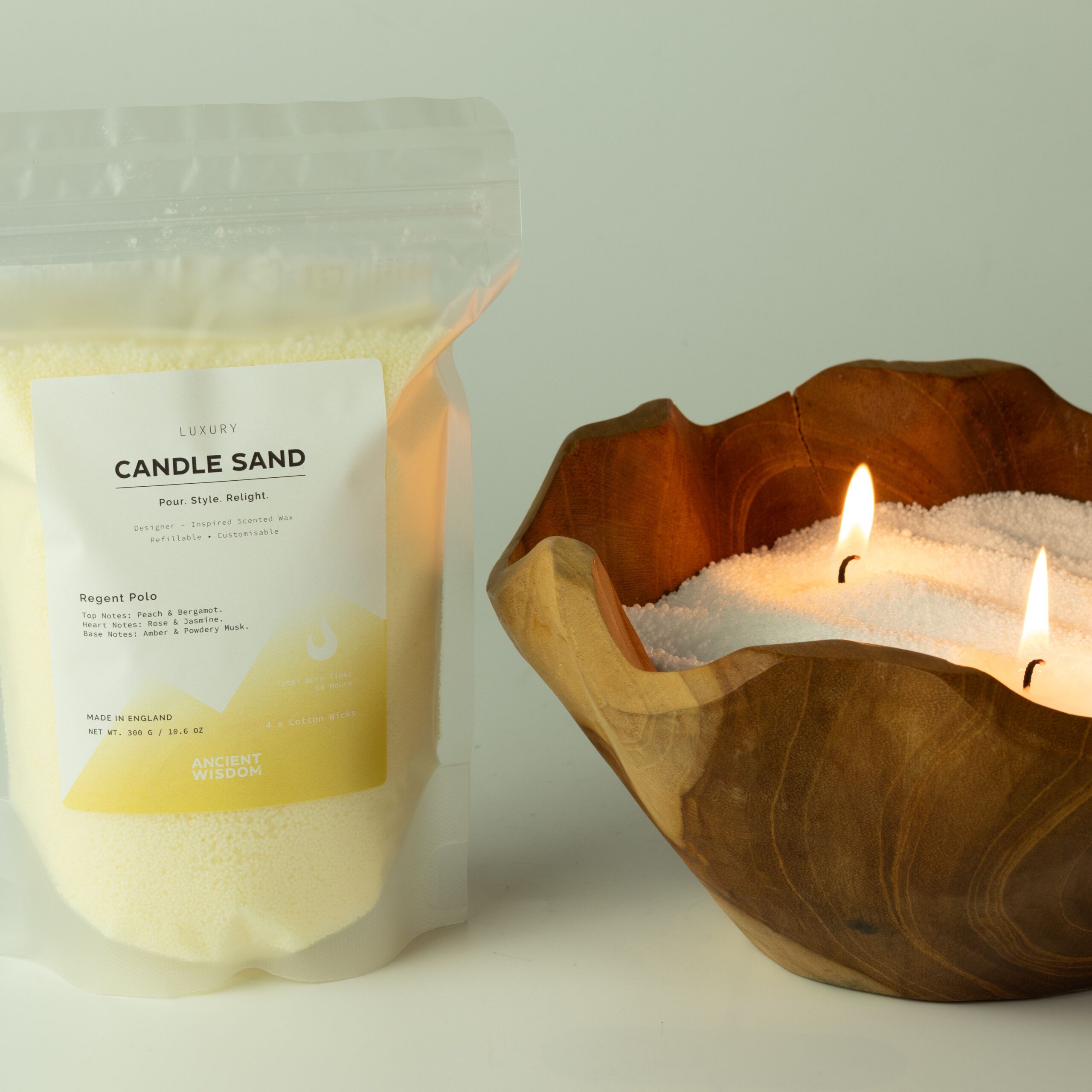 Fragranced Candle Sand - White - Starlight Elixir - 300g - Image 9