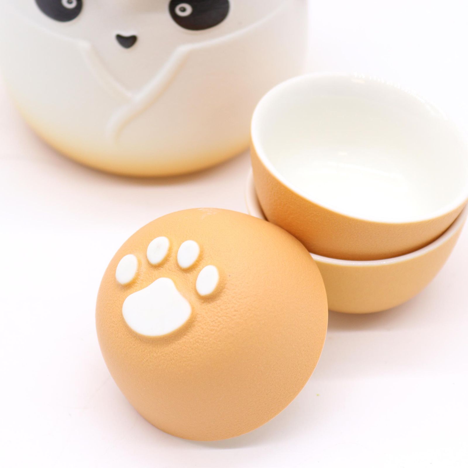 Panda Teapot Set & Three Cups - Orange - Image 5