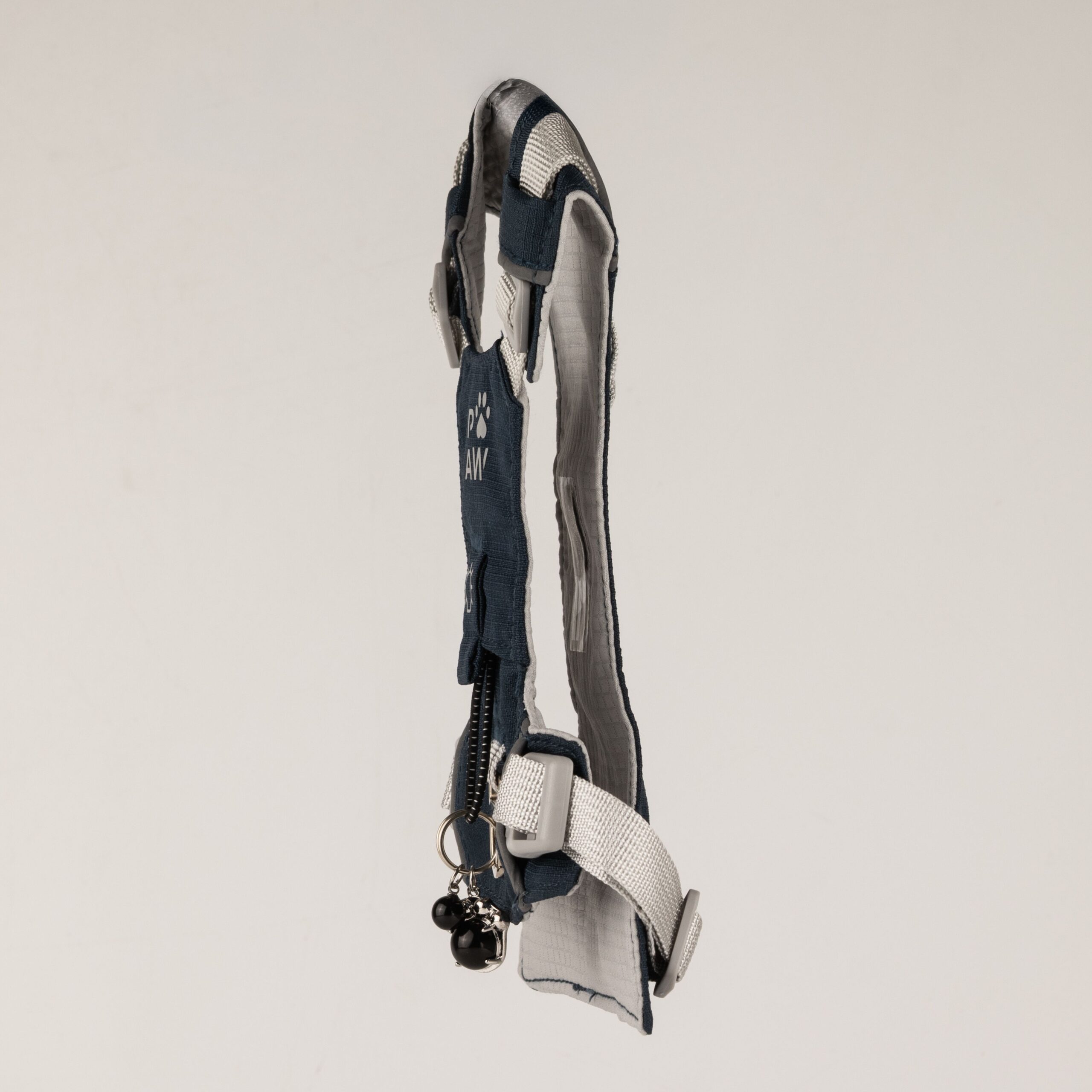 PAW - S (4-8Kg) Dog Step-in Guardian Harness with Reflective Mesh - Rock Grey - Black Obsidian Charm - Image 9