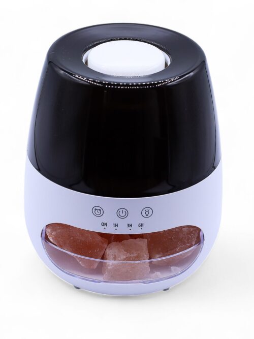 Salt Stone Flame Effect Aroma Diffuser  - White USB - Colour Change and Timer
